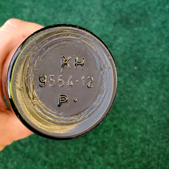 Rare 1900s Antique Karl Hutter Olive Green Beer Bottle 9554-12 P - Picture 5 of 9